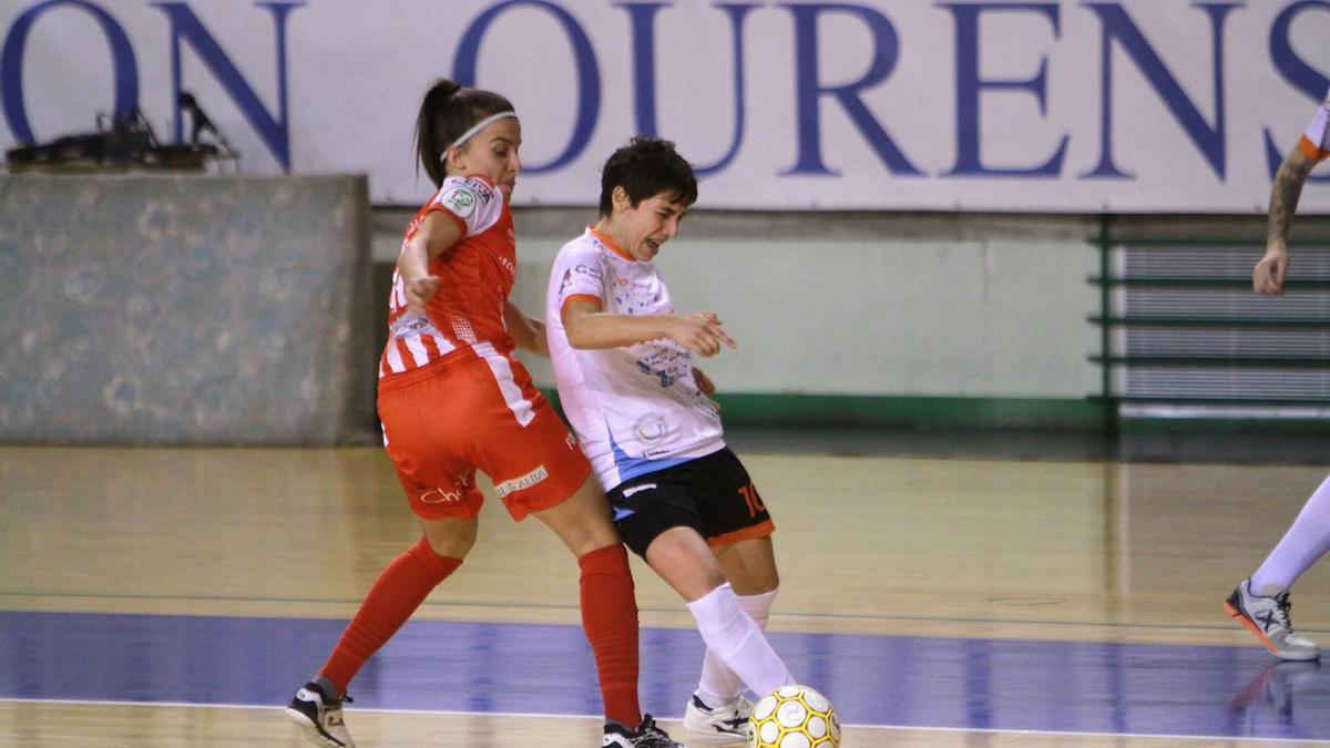 Marta Figueiredo, autora del gol, en un partido de la pasada temporada ante Futsi Navalcarnero. |  // I. OSORIO