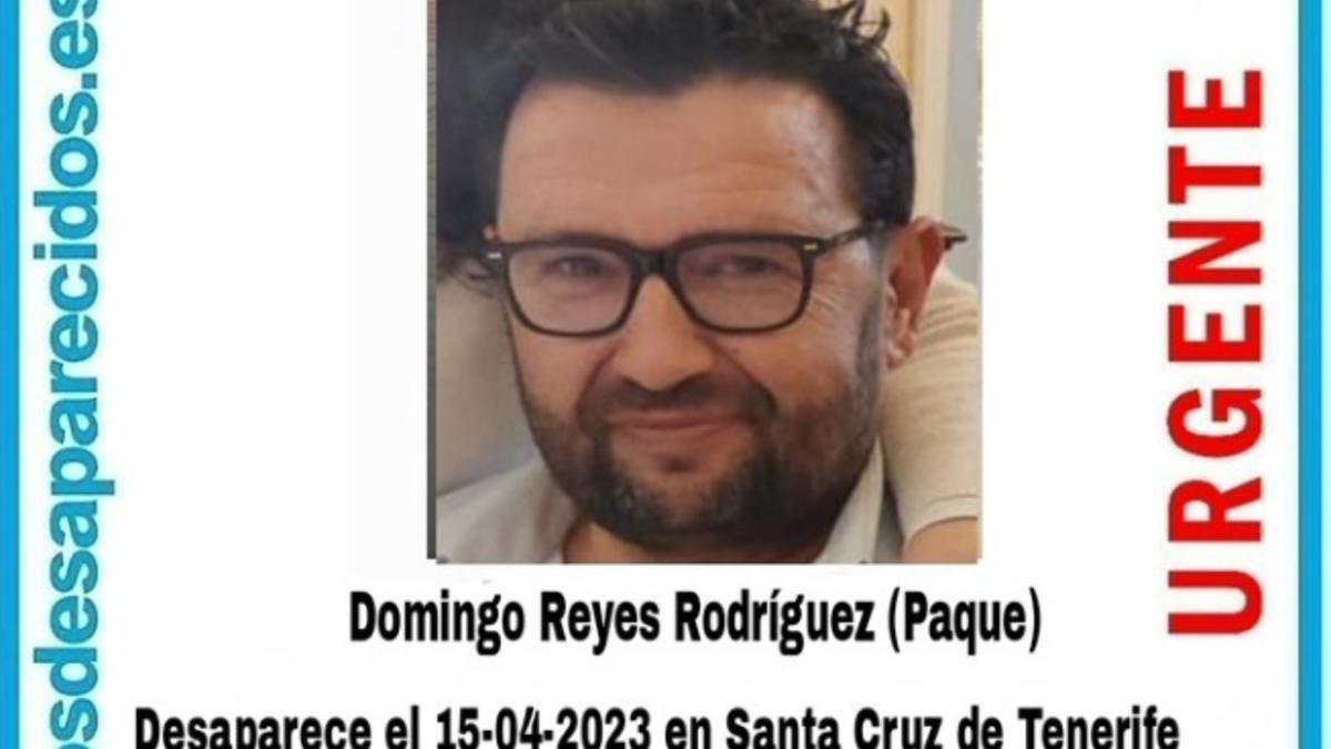 Desaparecidos en Canarias Buscan a Domingo Reyes, desaparecido en Tenerife