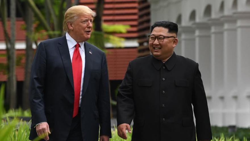 Trump y Kim durante su cumbre en Singapur.