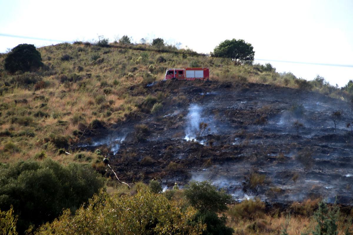 Un camió dels Bombers treballa a Collserola Un camió dels Bombers treballa a Collserola