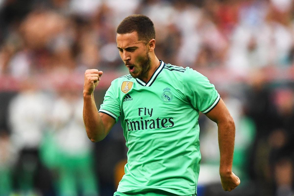 Eden Hazard, en un partido con el Real Madrid.
