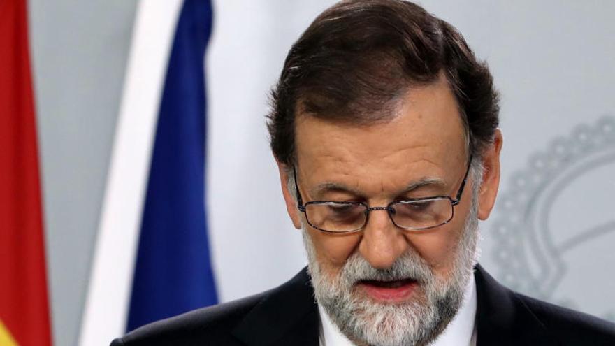 Mariano Rajoy durant la compareixença.