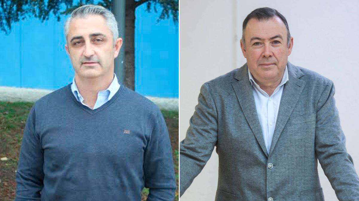 A la izquierda, Ángel García (IU), alcalde de Carreño; A la derecha José Luis Trabanco (IU), alcalde de Grado