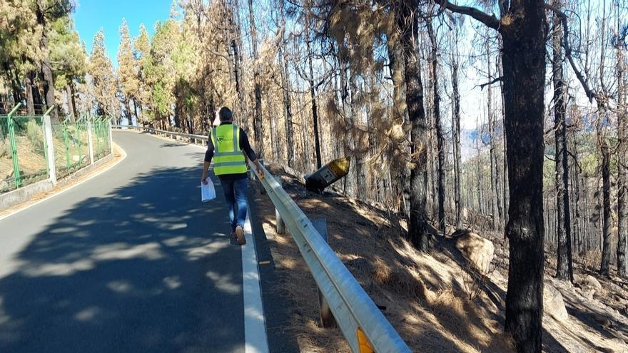 El Cabildo restaura las dos carreteras afectadas por el incendio del Cortijo de Huertas