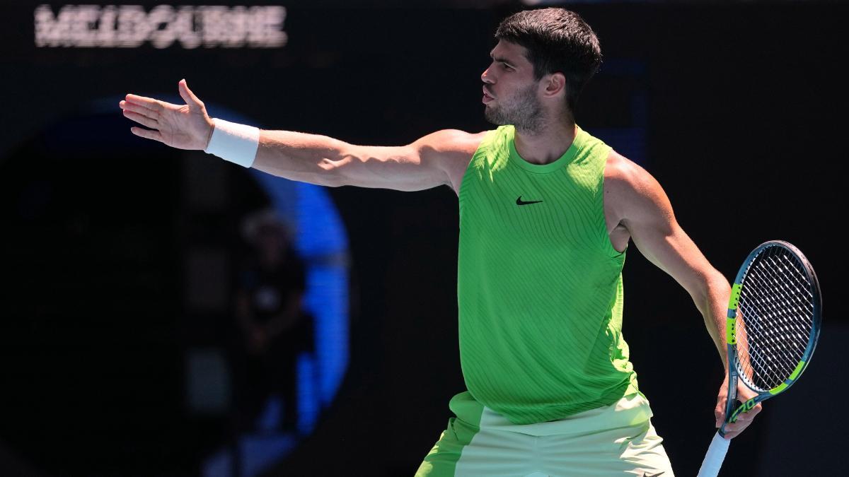 Alcaraz durante su partido ante Paul