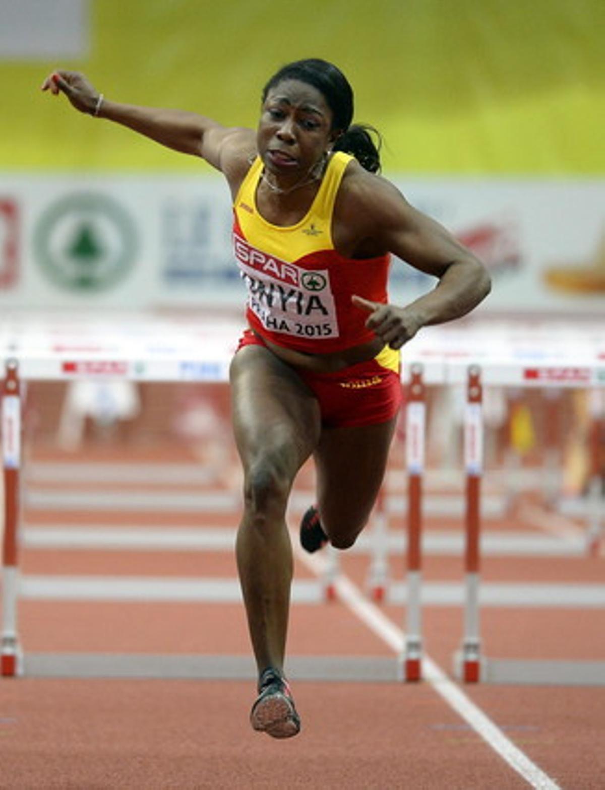 L’atleta espanyola Josephine Onyia, el mes de març passat, als Europeus d’Atletisme celebrats a Praga ( República Txeca).