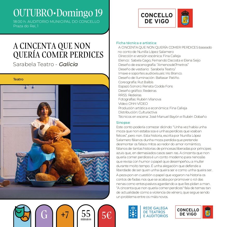 Ficha de «A cincenta que non quería comer perdices» de VigoCultura 2025