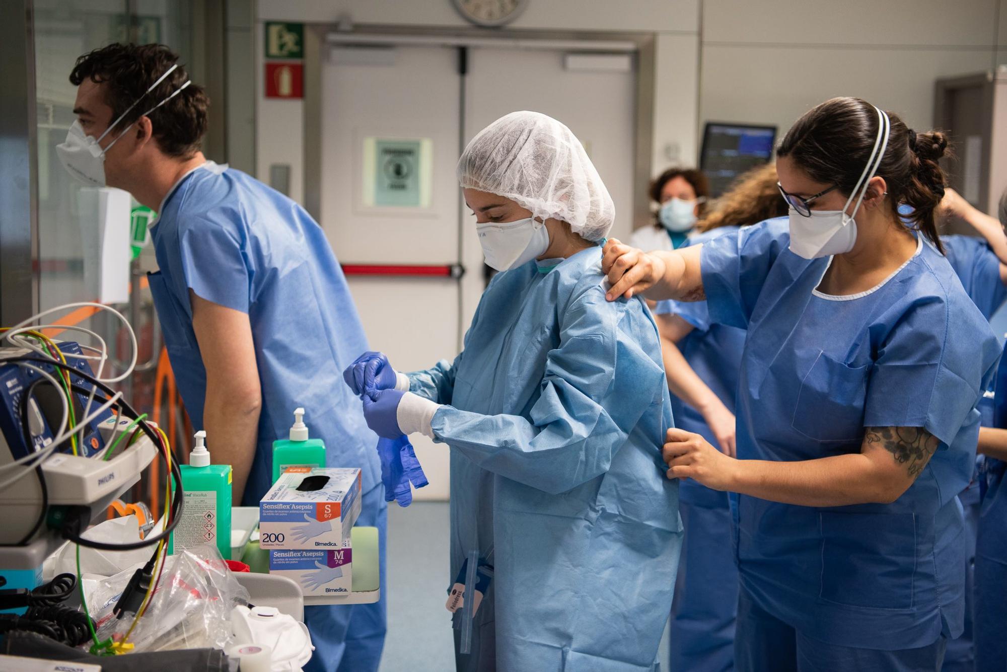 Sanitarios durante la pandemia