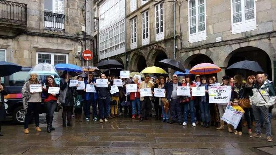 Concentración celebrada en el Toural, en Compostela. // Europa Press