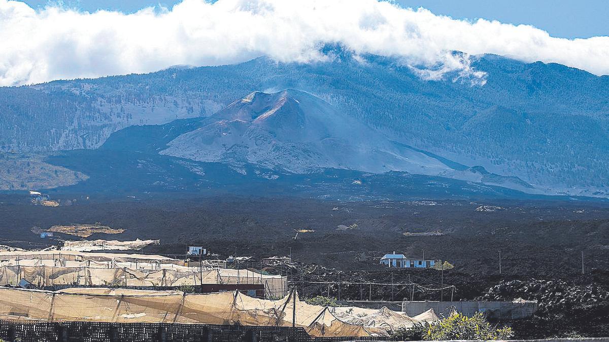 Vista del volcán tras la erupción