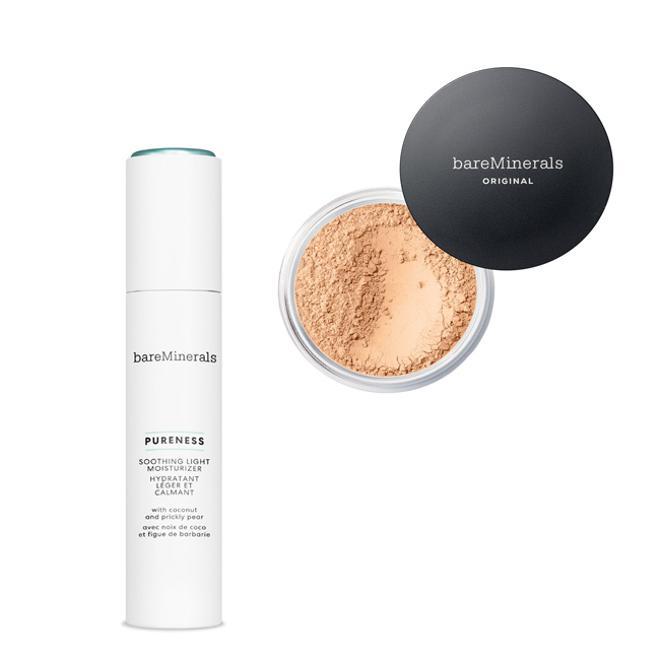 Pureness Soothing Light Moisturizer y Original Powder Foundation de Bare Minerals