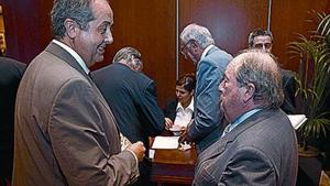 Los dirigentes de CDC Felip Puig y Lluís Prenafeta, en una imagen de archivo.