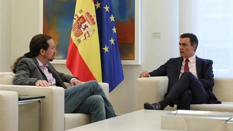 Iglesias y Sánchez en Moncloa.