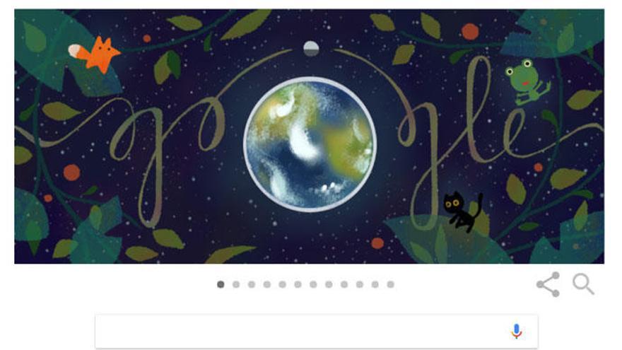El Día de la Tierra. en el &#039;doodle&#039; de Google.
