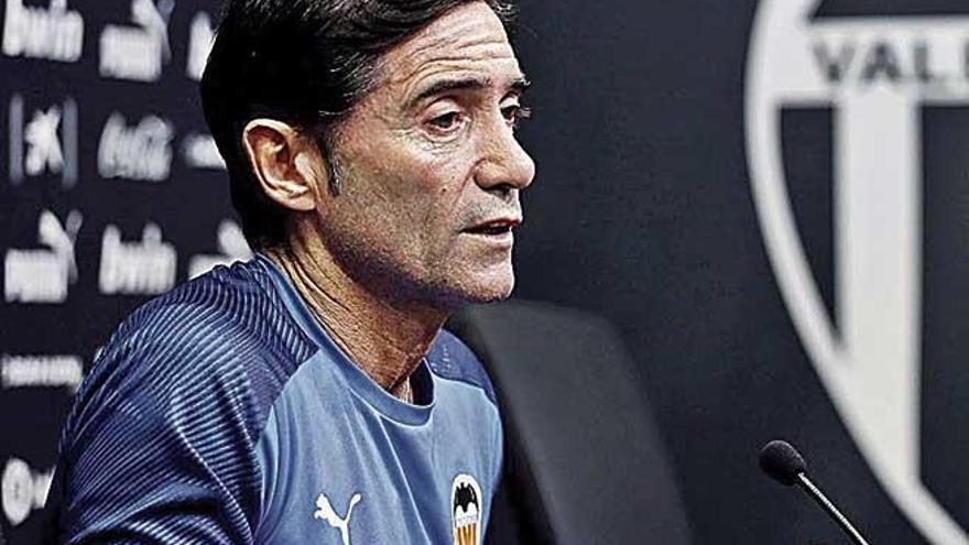 Marcelino, ayer durante su comparecencia.