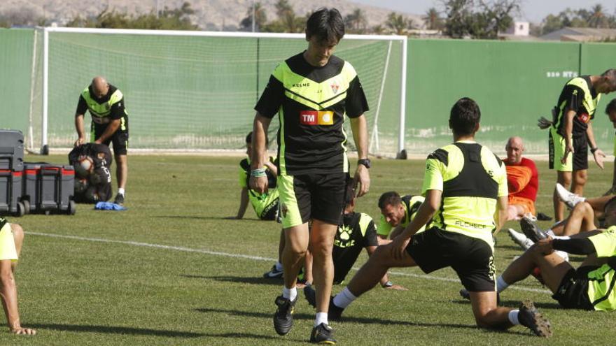 Pacheta, esta mañana, durante el entrenamiento en el Anexo