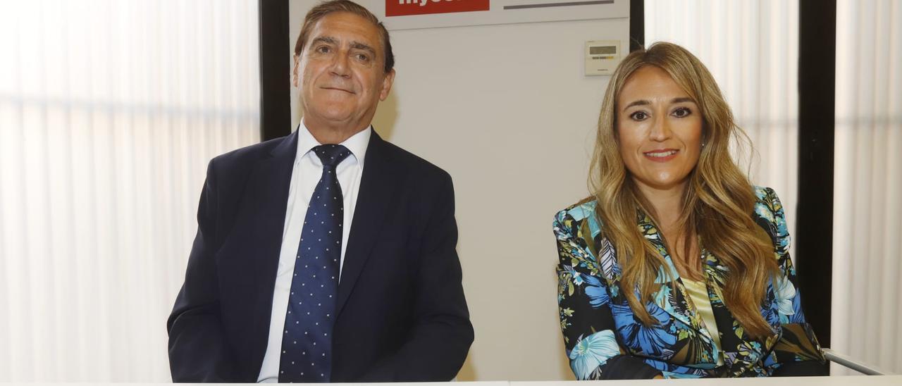 El presidente y la nueva directora general de Inycom, Máximo Valenciano y Beatriz Calvo., este miércoles.