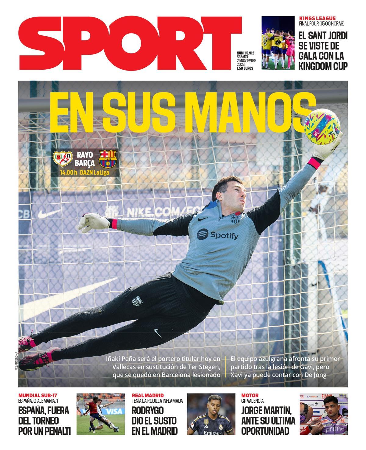 Esta es la portada de SPORT