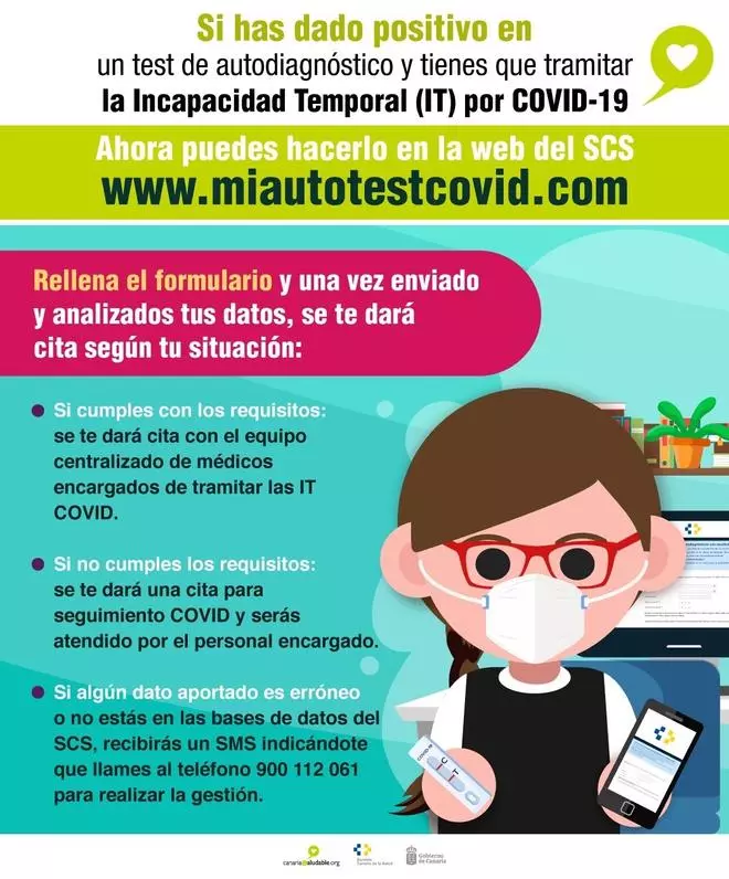 Así funciona la aplicación web de Canarias para comunicar a Sanidad los positivos de covid con test de antígenos