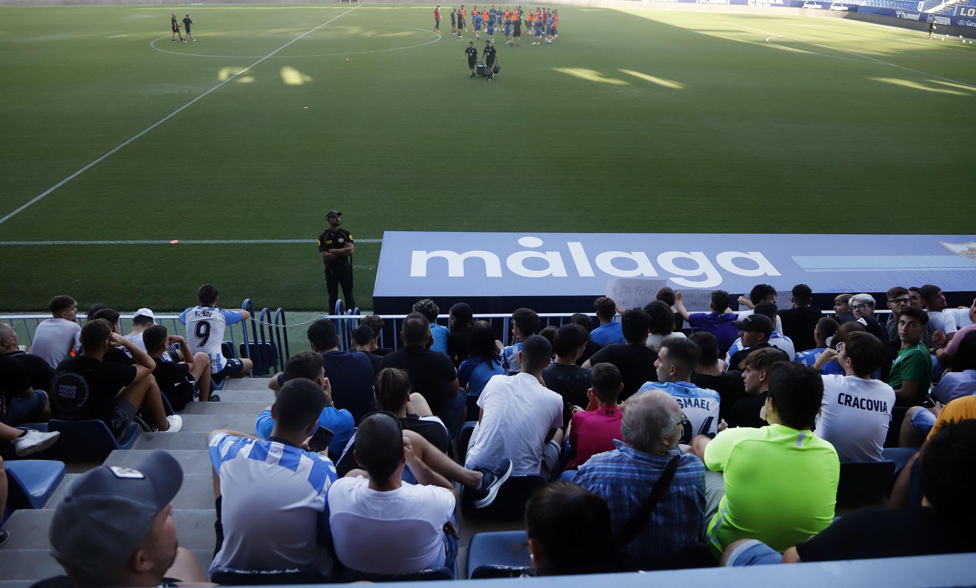 El primer entrenamiento de Pepe Mel como entrenador del Málaga CF, en imágenes