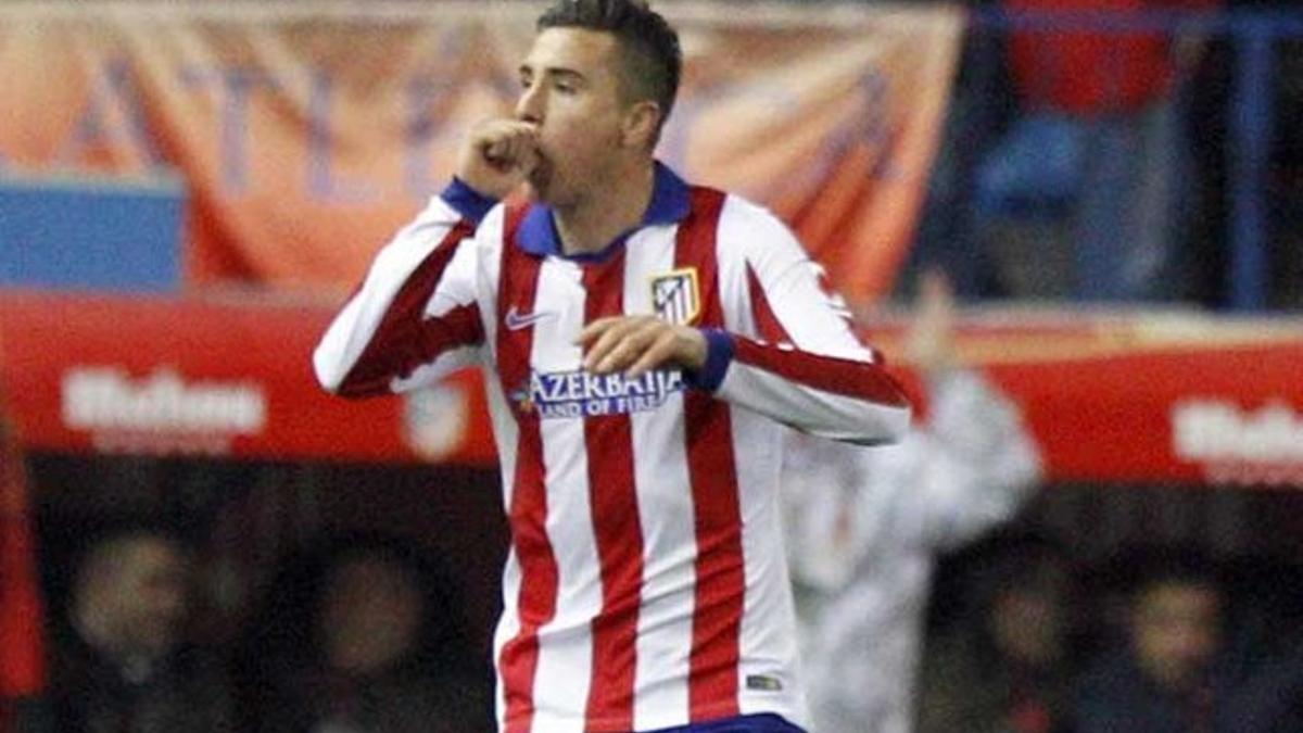 Giménez celebra un gol con el Atlético de Madrid