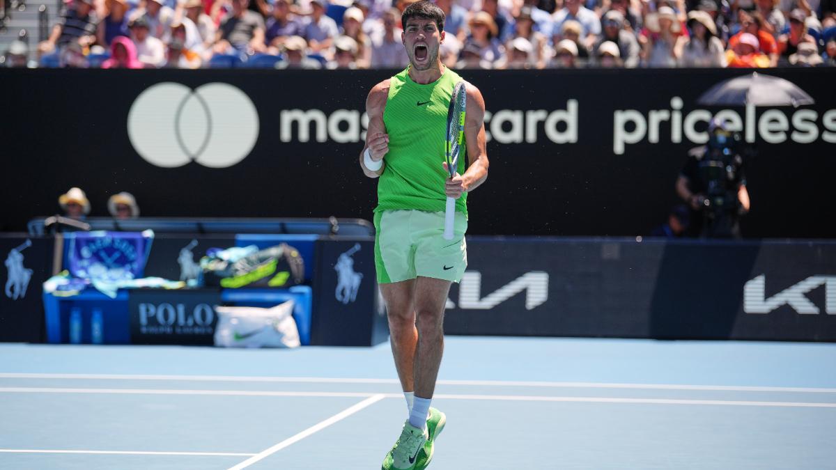 Alcaraz celebra ante Hanfmann