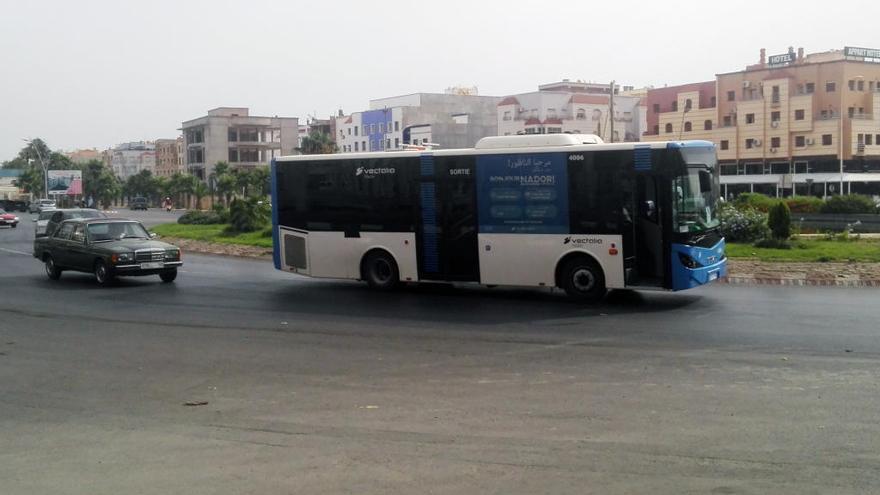 Imagen de unos de los autobuses en Nador (Marruecos)