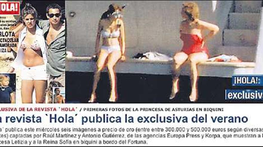 Hola!´ publica las primeras imágenes de Letizia en bikini en una cala de  Cabrera