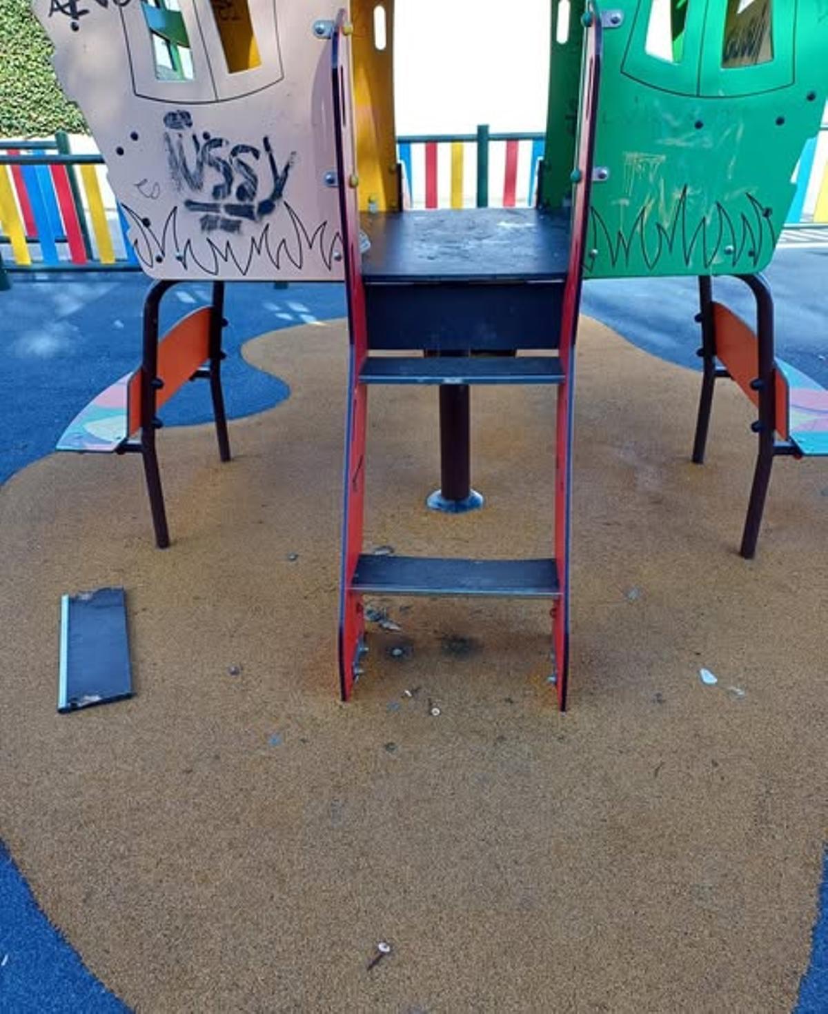 Actos vandálicos en un parque insantil en Morales del Vino