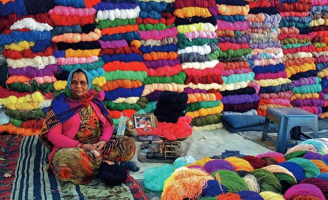 Puesto de lana de Ahmedabad, Gujarat, India