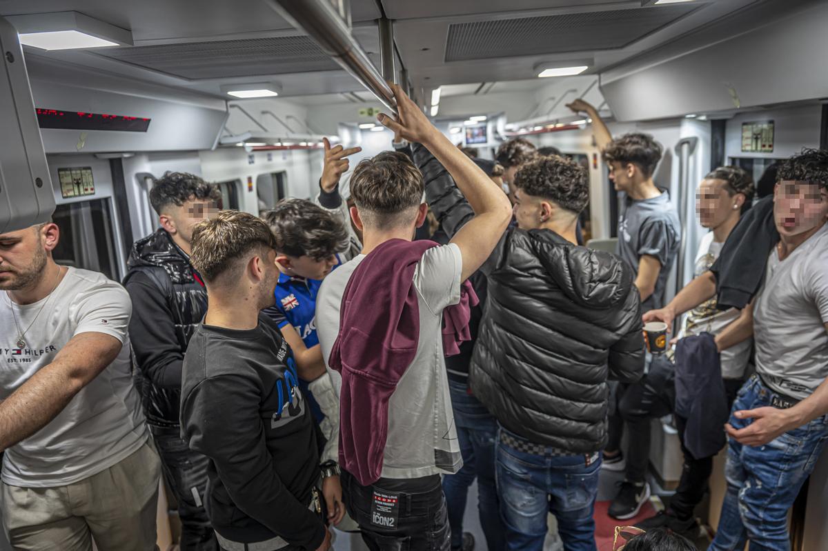 En el tren del botellón a Mataró