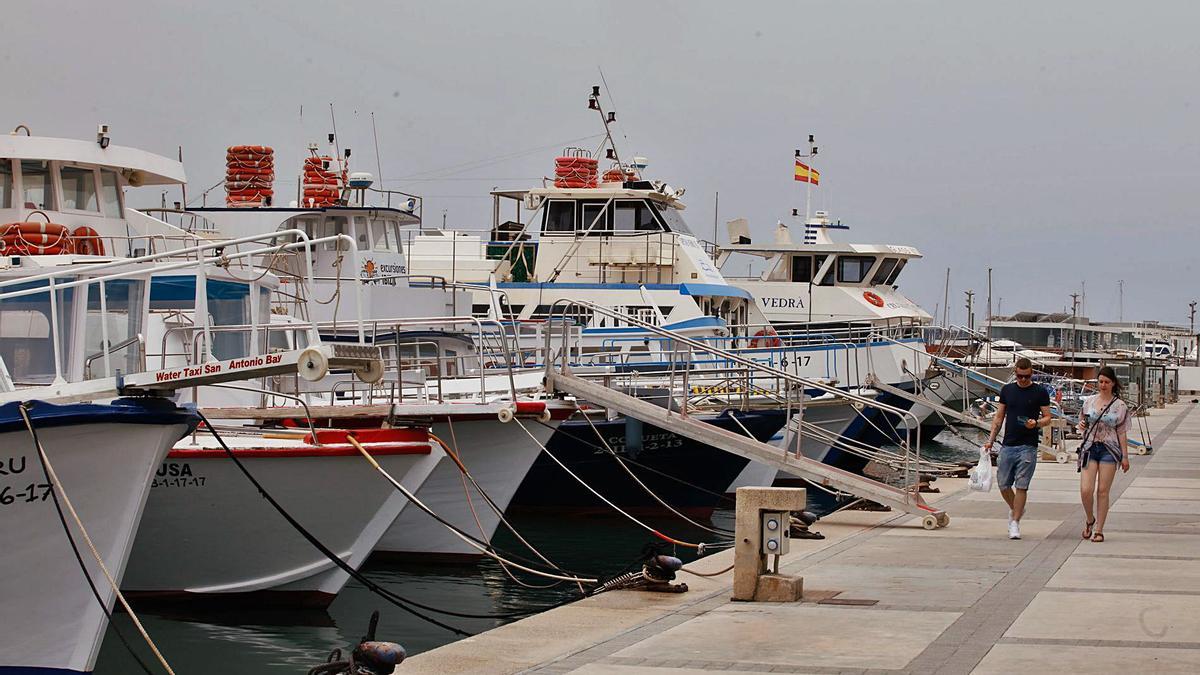 Golondrinas amarradas al puerto de Sant Antoni. | J.A.RIERA