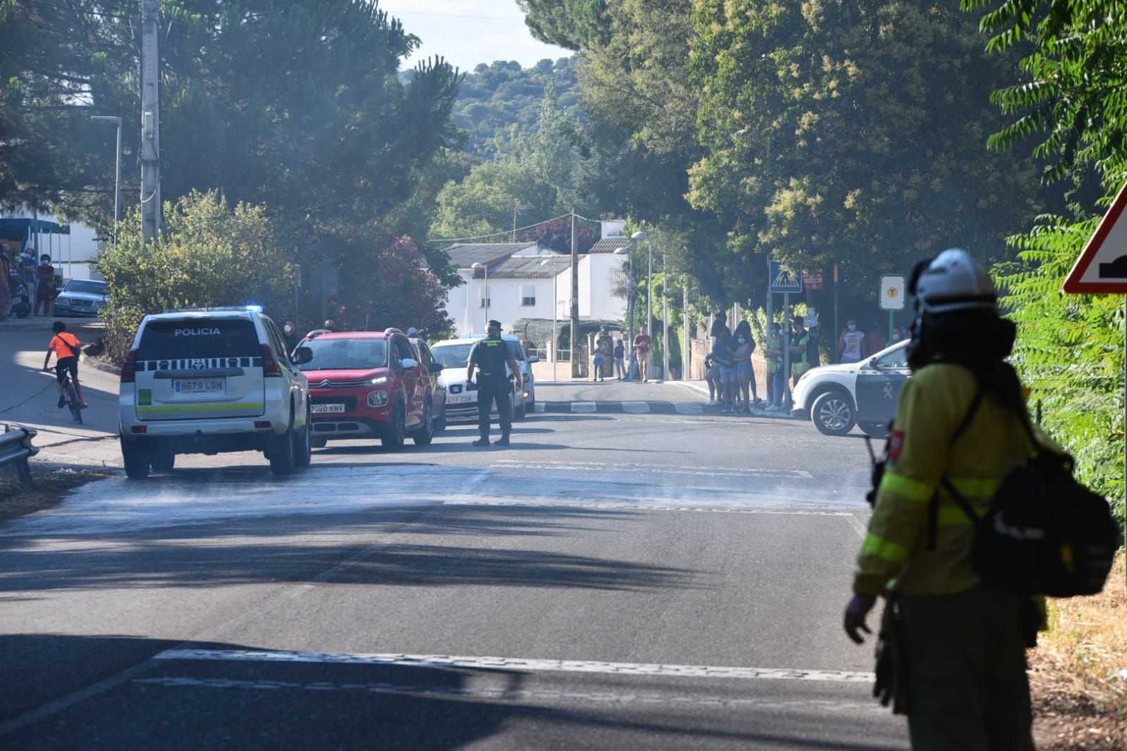 Incendio forestal en la barriada de Trassierra