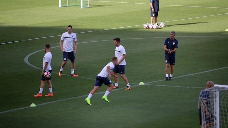 Entrenamiento del Málaga esta semana.