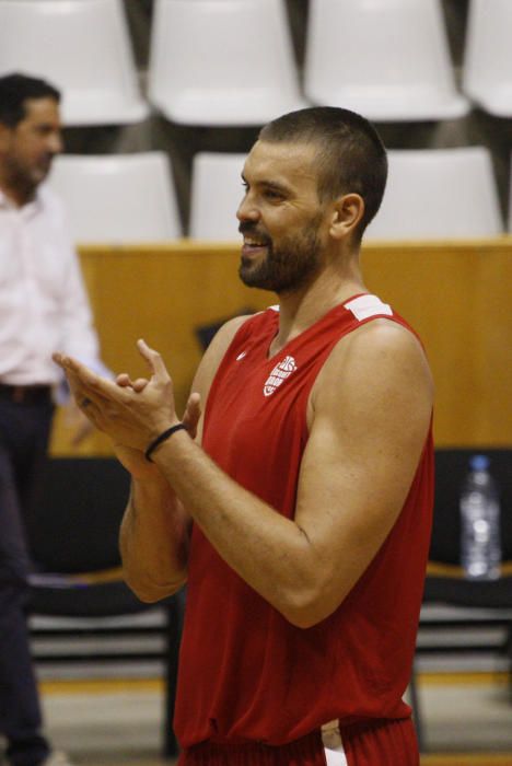 Entrenament del Bàsquet Girona a Fontajau