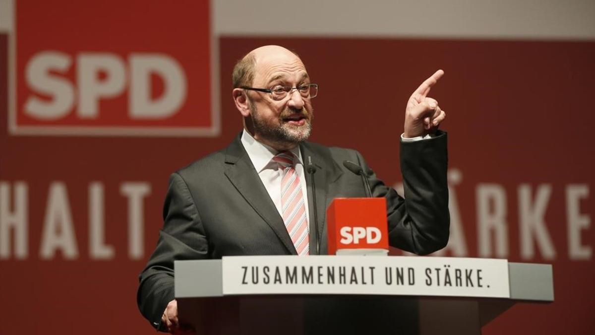 Martin Schulz, en un acto del partido en Orscholz