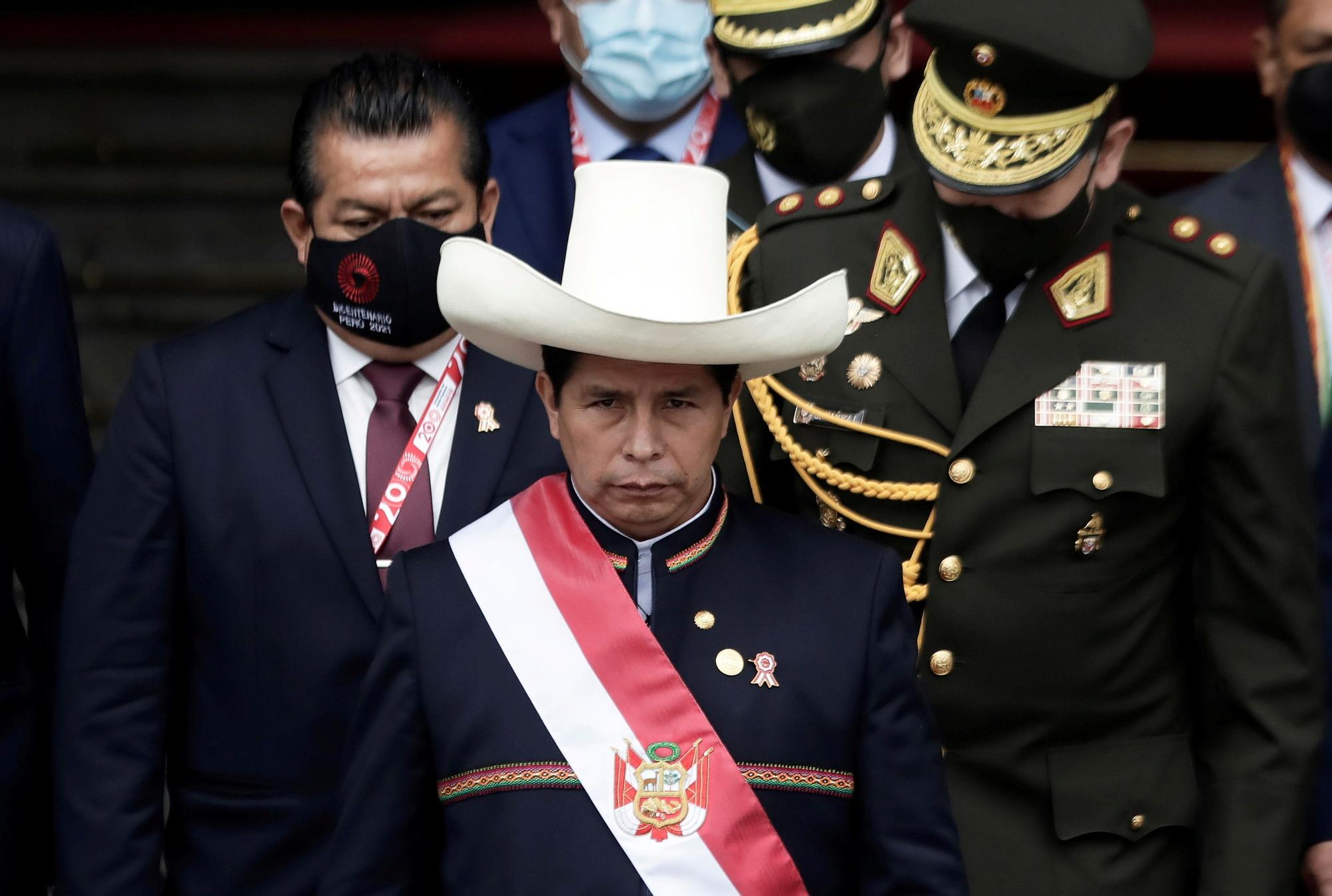 El presidente de Perú, Pedro Castillo, en Lima.