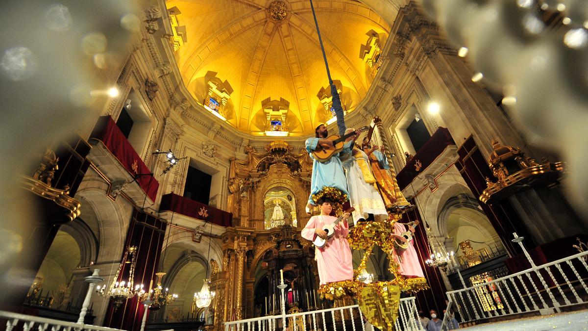 La prova de l’Àngel tuvo lugar la pasada semana en la basílica de Santa María. /Matías Segarra