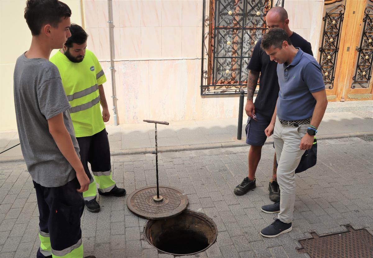 El concejal Santiago Calatayud revisa los trabajos de control de plagas en Torrent.