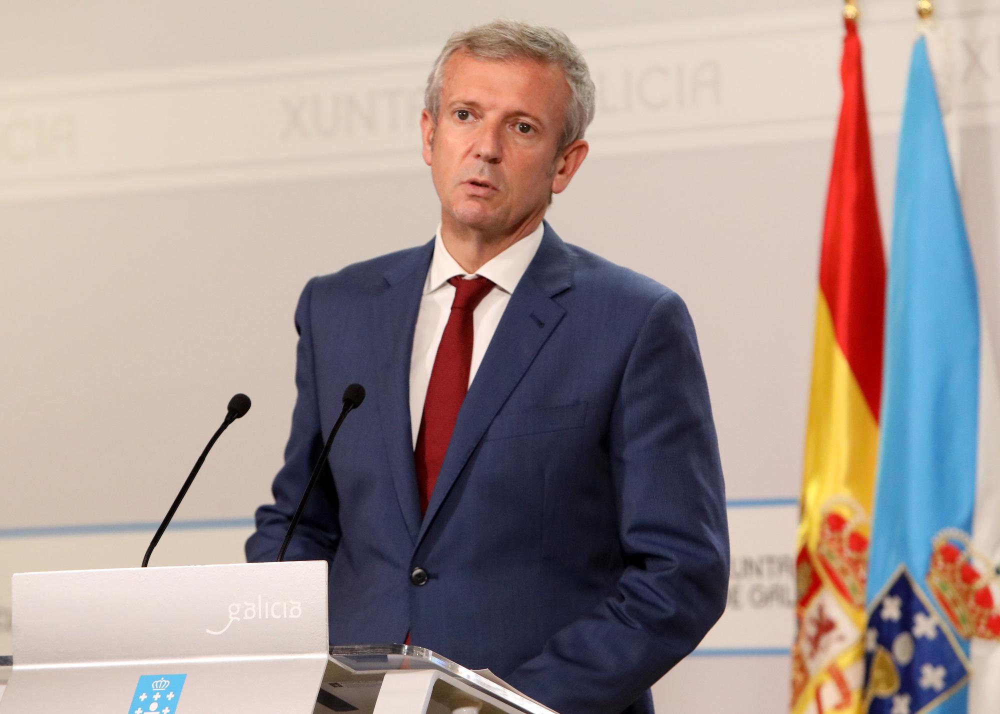 Alfonso Rueda, durante su intervención ayer.