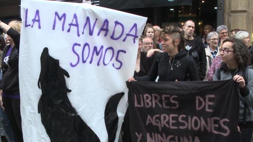 Protestas en Bilbao por las agresiones sexuales a mujeres.