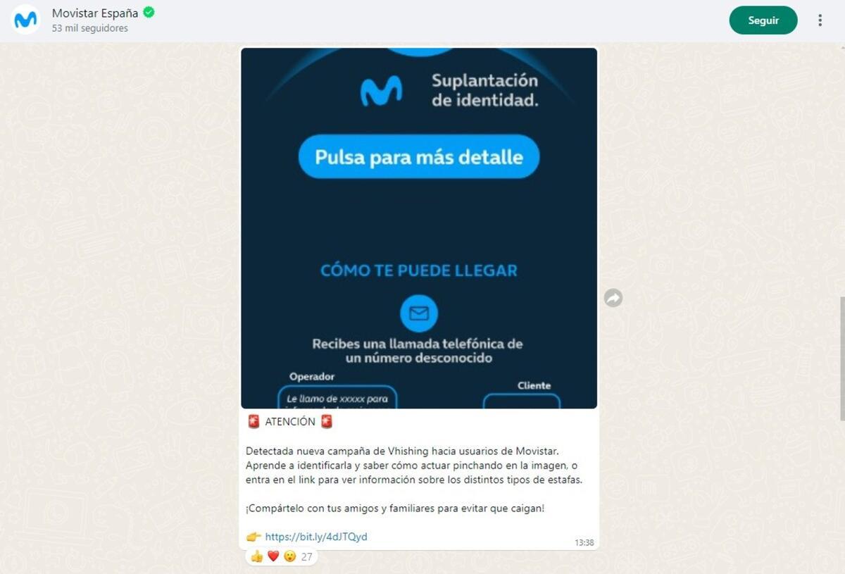 Movistar lanza una advertencia a sus clientes para que no caigan en la estafa de "la doble llamada".