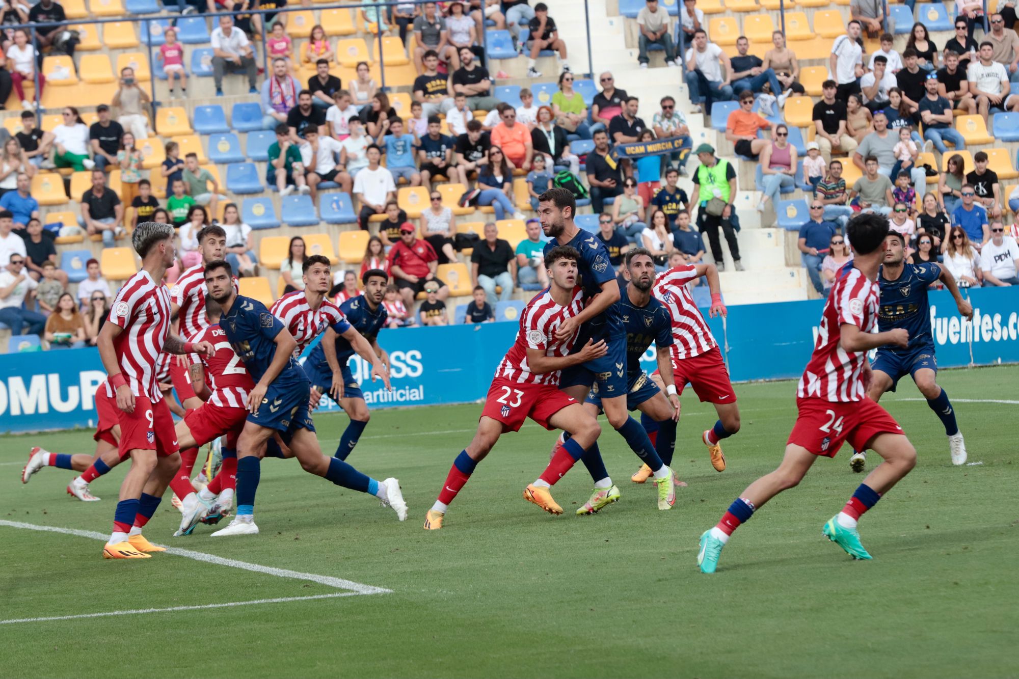 UCAM Murcia-Atlético de Madrid B: Empate en la ida de la final por el ascenso a 1ªRFEF