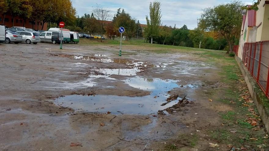 Estado del aparcamiento tras las lluvias
