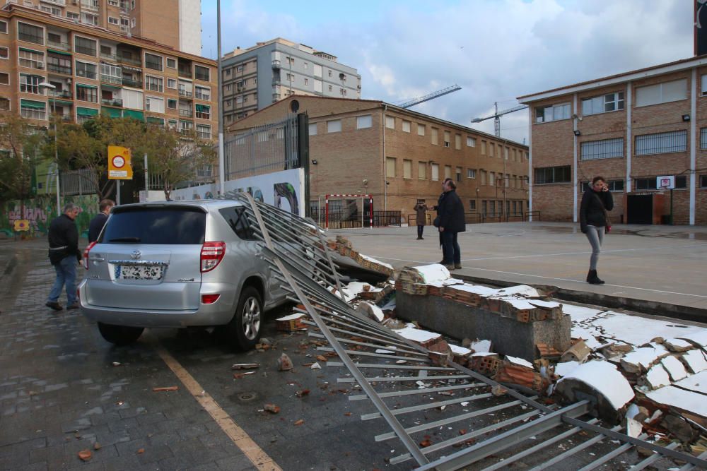 Temporal de viento y lluvia en Málaga