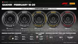 El detalle que puede cambiar los test de F1 en Baréin está en los neumáticos de Pirelli
