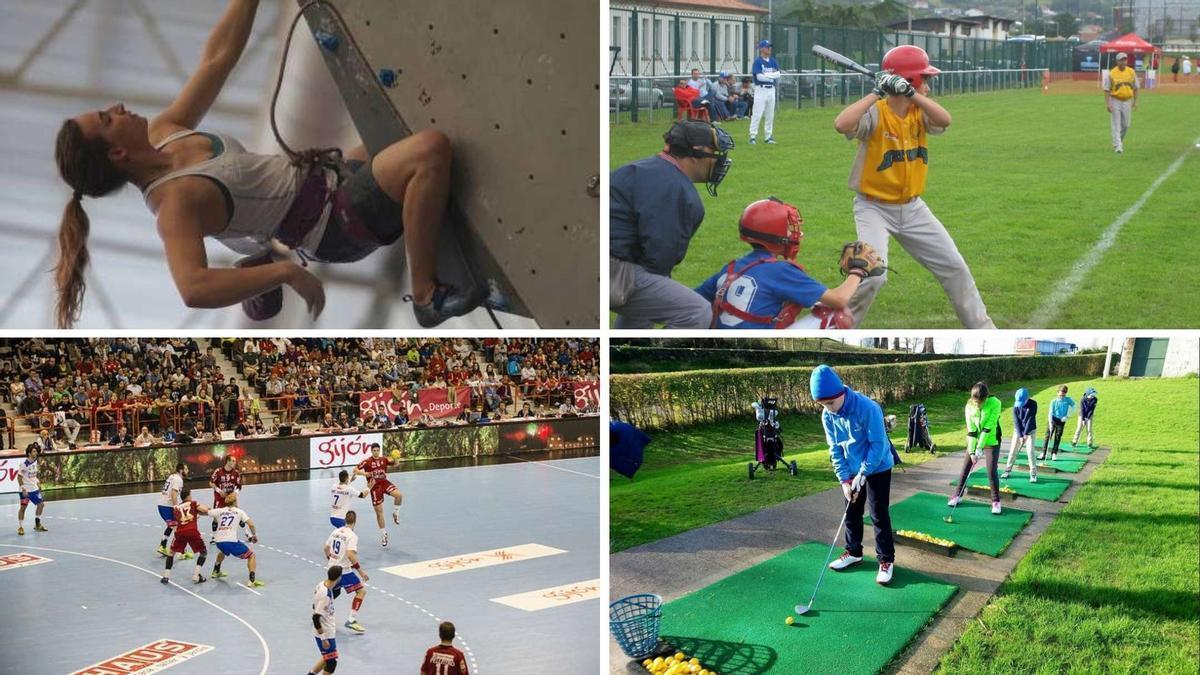 Gente practicando diferentes deportes
