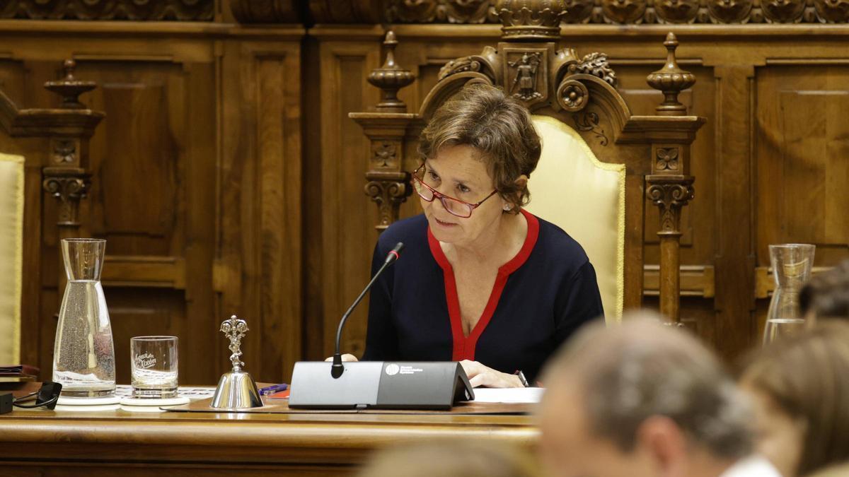 Carmen Moriyón, en un momento del Pleno.