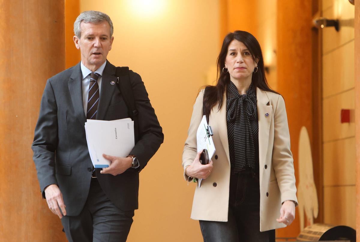 Rueda y Martínez Allegue, este lunes, tras el Consello de la Xunta