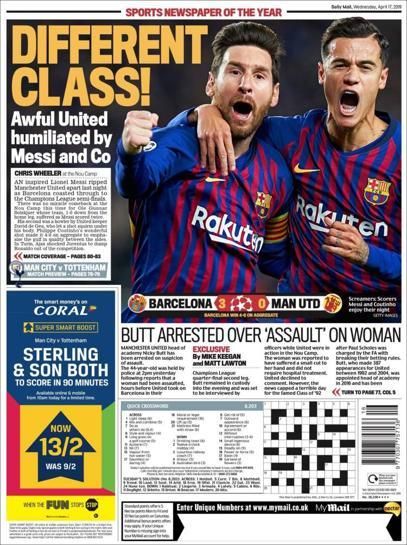 Portada MAIL SPORT miércoles 17 de abril de 2019